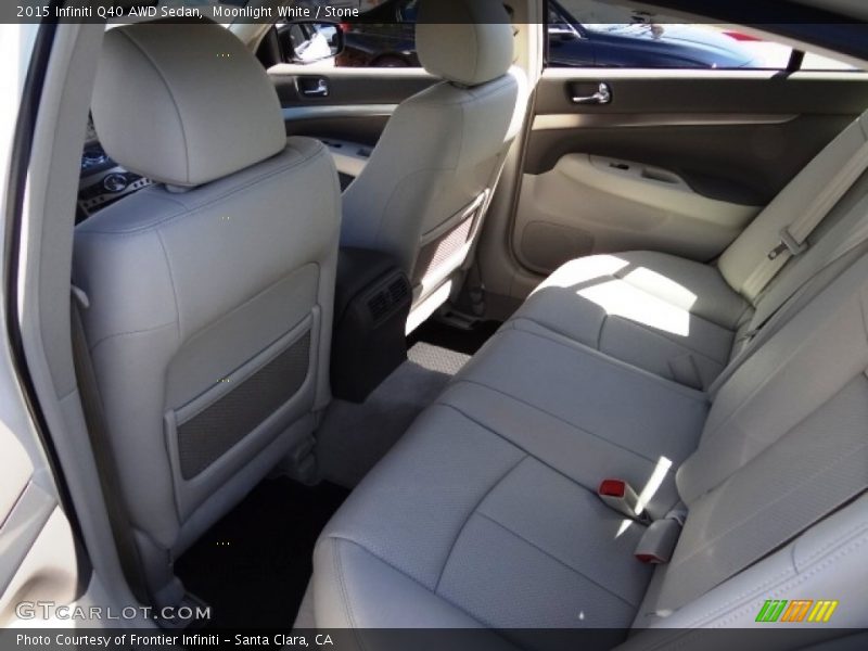 Moonlight White / Stone 2015 Infiniti Q40 AWD Sedan