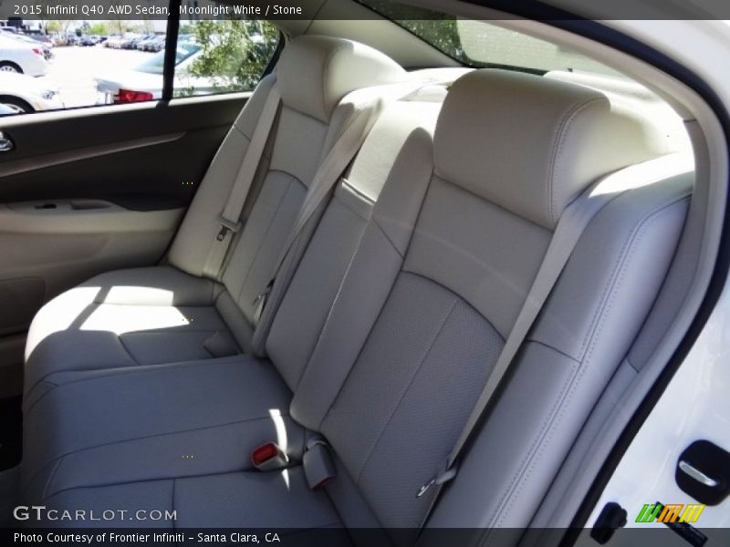 Moonlight White / Stone 2015 Infiniti Q40 AWD Sedan