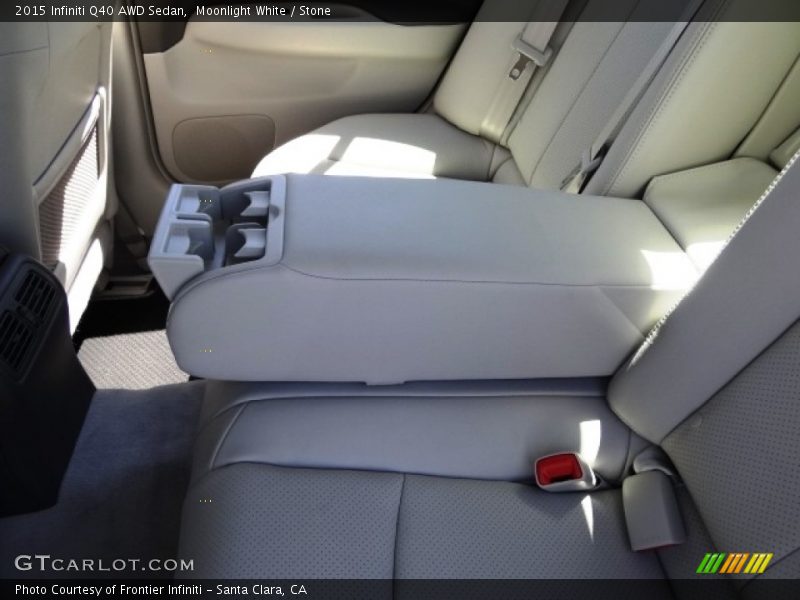 Moonlight White / Stone 2015 Infiniti Q40 AWD Sedan