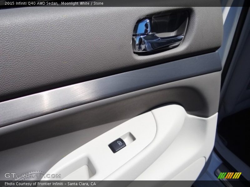 Moonlight White / Stone 2015 Infiniti Q40 AWD Sedan