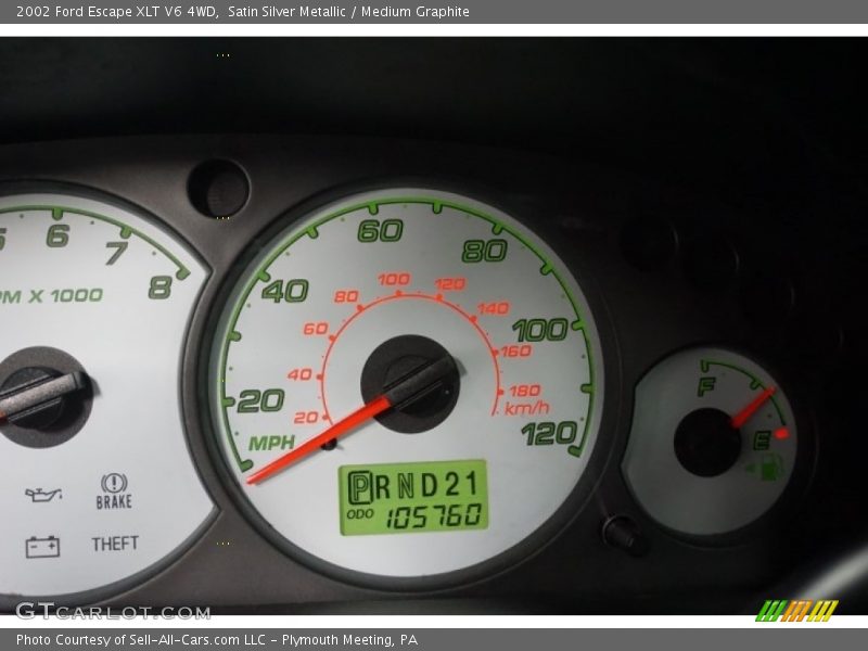 Satin Silver Metallic / Medium Graphite 2002 Ford Escape XLT V6 4WD