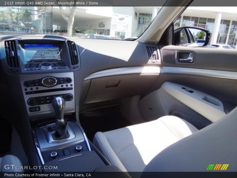 Moonlight White / Stone 2015 Infiniti Q40 AWD Sedan