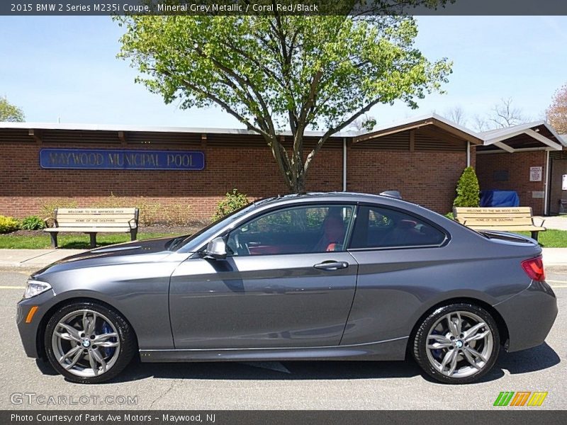 Mineral Grey Metallic / Coral Red/Black 2015 BMW 2 Series M235i Coupe