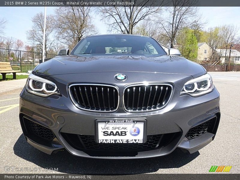 Mineral Grey Metallic / Coral Red/Black 2015 BMW 2 Series M235i Coupe