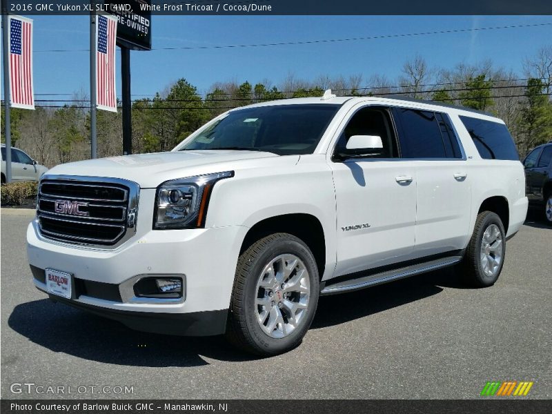 White Frost Tricoat / Cocoa/Dune 2016 GMC Yukon XL SLT 4WD