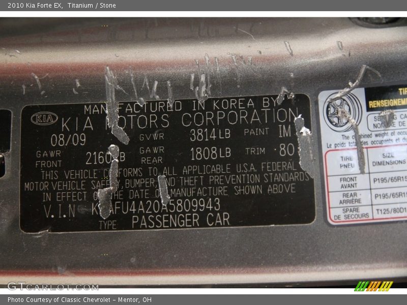 Titanium / Stone 2010 Kia Forte EX