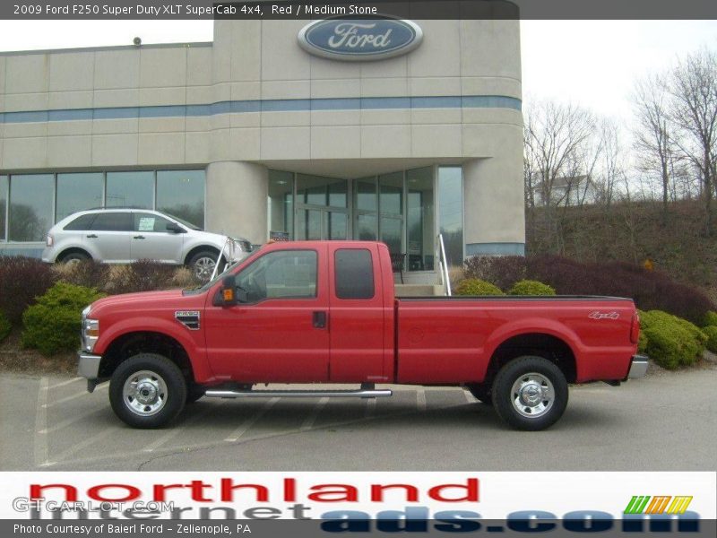 Red / Medium Stone 2009 Ford F250 Super Duty XLT SuperCab 4x4