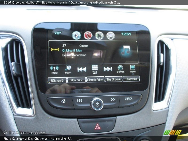 Blue Velvet Metallic / Dark Atmosphere/Medium Ash Gray 2016 Chevrolet Malibu LT