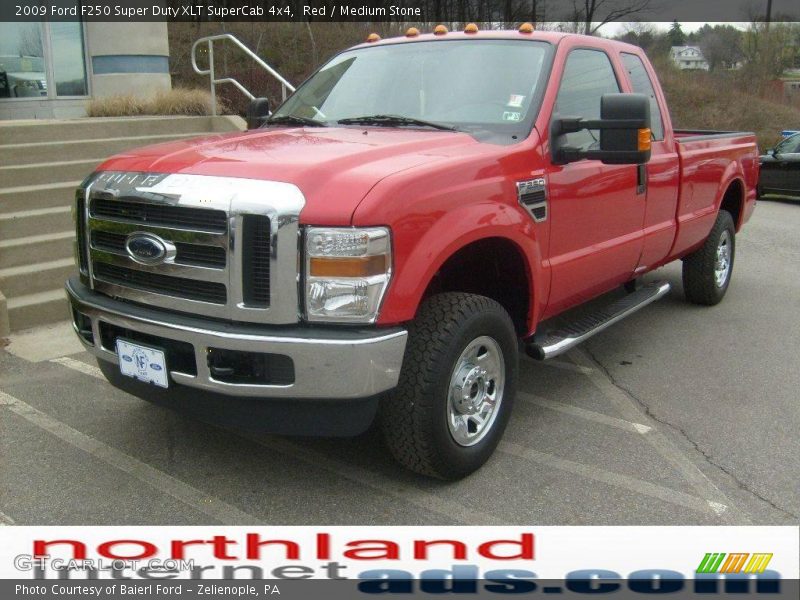 Red / Medium Stone 2009 Ford F250 Super Duty XLT SuperCab 4x4
