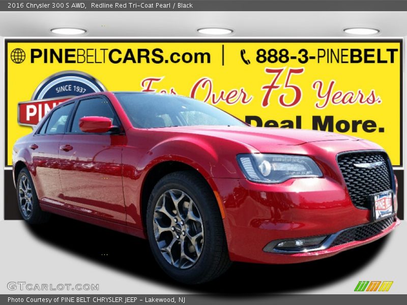 Redline Red Tri-Coat Pearl / Black 2016 Chrysler 300 S AWD