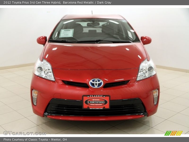 Barcelona Red Metallic / Dark Gray 2012 Toyota Prius 3rd Gen Three Hybrid