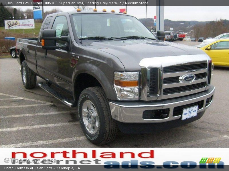Sterling Grey Metallic / Medium Stone 2009 Ford F250 Super Duty XLT SuperCab 4x4