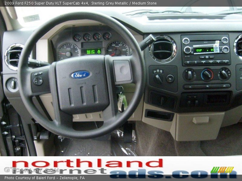 Sterling Grey Metallic / Medium Stone 2009 Ford F250 Super Duty XLT SuperCab 4x4