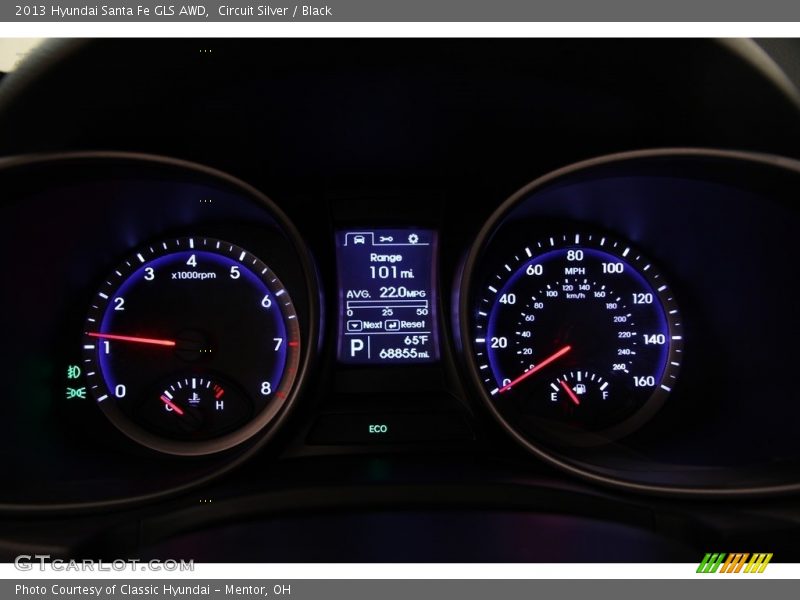 Circuit Silver / Black 2013 Hyundai Santa Fe GLS AWD