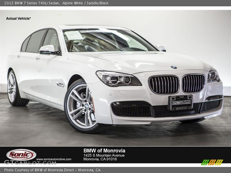 Alpine White / Saddle/Black 2013 BMW 7 Series 740Li Sedan