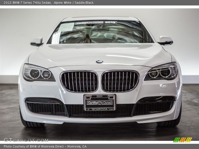 Alpine White / Saddle/Black 2013 BMW 7 Series 740Li Sedan