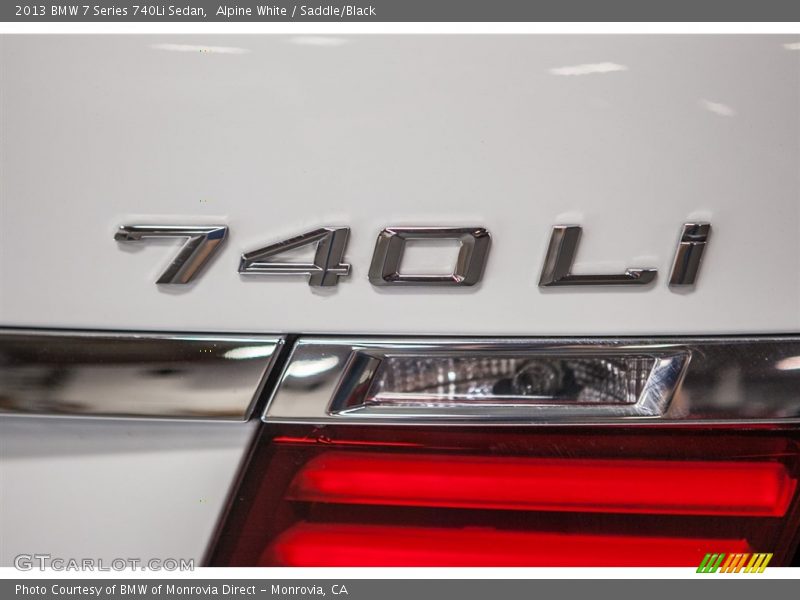 Alpine White / Saddle/Black 2013 BMW 7 Series 740Li Sedan