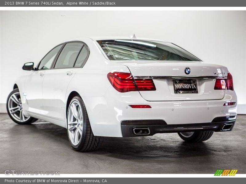 Alpine White / Saddle/Black 2013 BMW 7 Series 740Li Sedan