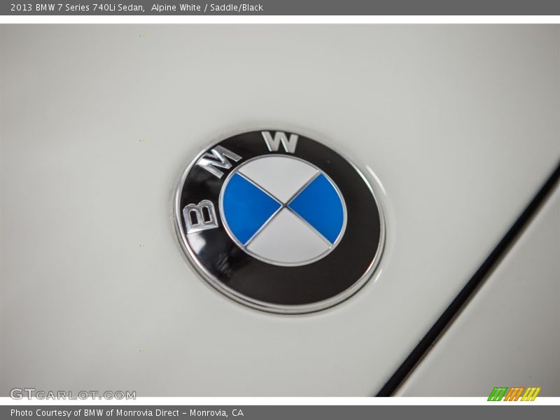 Alpine White / Saddle/Black 2013 BMW 7 Series 740Li Sedan
