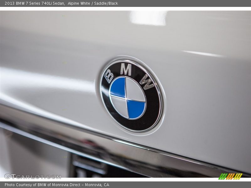 Alpine White / Saddle/Black 2013 BMW 7 Series 740Li Sedan