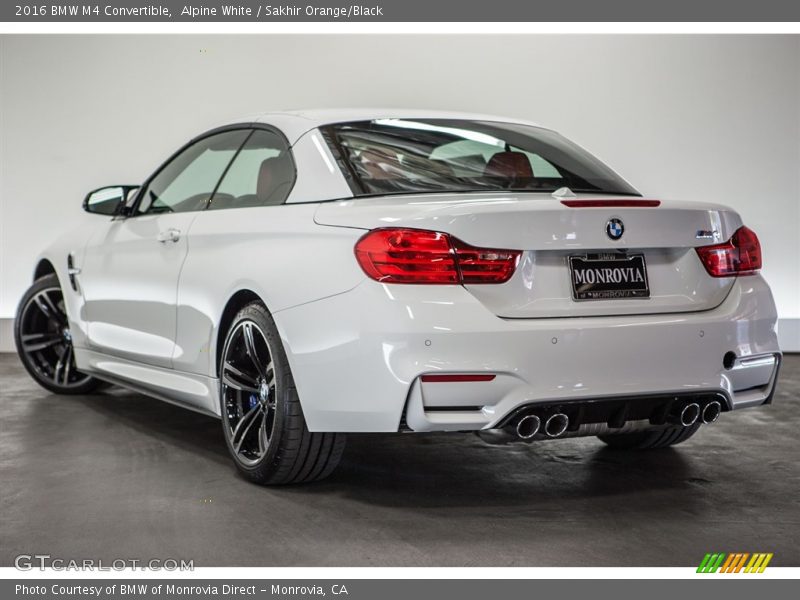 Alpine White / Sakhir Orange/Black 2016 BMW M4 Convertible