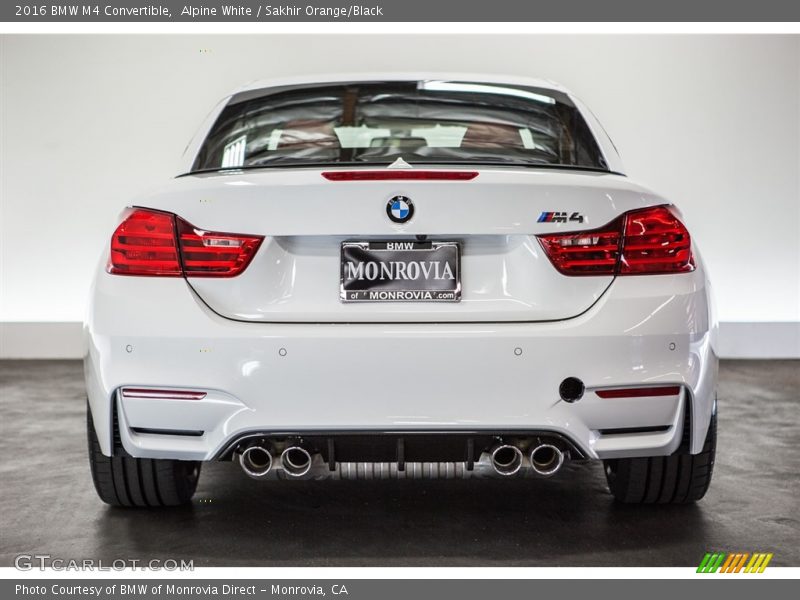 Alpine White / Sakhir Orange/Black 2016 BMW M4 Convertible