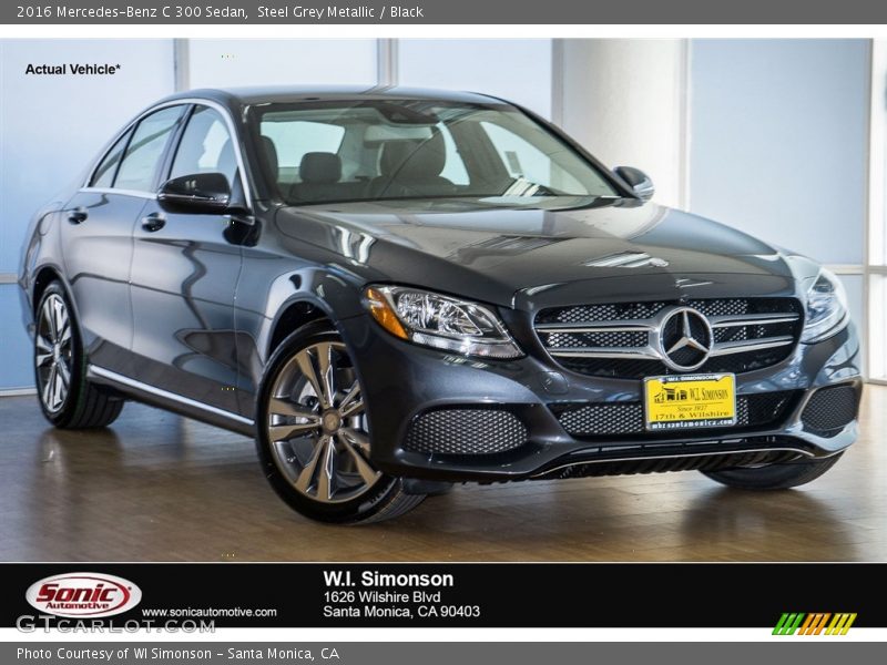 Steel Grey Metallic / Black 2016 Mercedes-Benz C 300 Sedan
