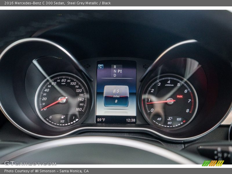 Steel Grey Metallic / Black 2016 Mercedes-Benz C 300 Sedan