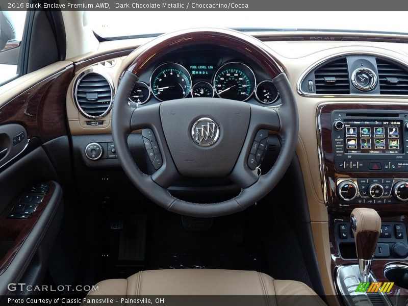 Dark Chocolate Metallic / Choccachino/Cocoa 2016 Buick Enclave Premium AWD