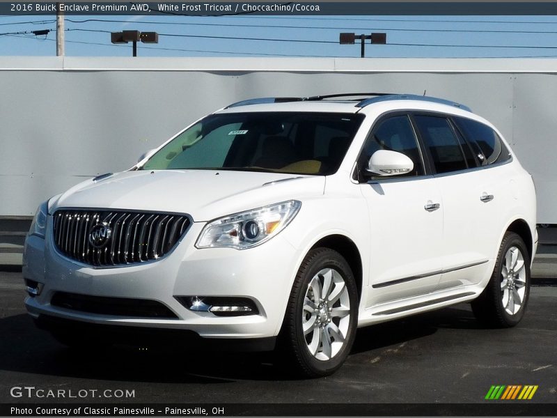 White Frost Tricoat / Choccachino/Cocoa 2016 Buick Enclave Premium AWD