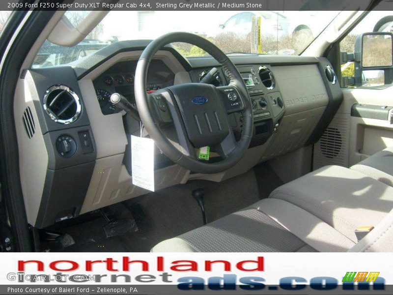 Sterling Grey Metallic / Medium Stone 2009 Ford F250 Super Duty XLT Regular Cab 4x4