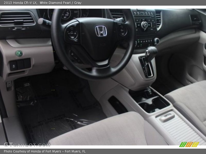 White Diamond Pearl / Gray 2013 Honda CR-V LX
