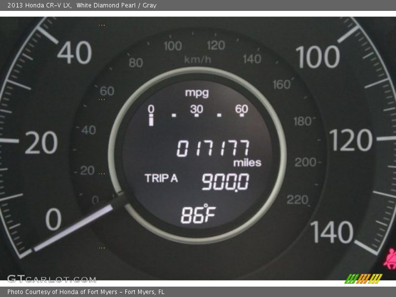 White Diamond Pearl / Gray 2013 Honda CR-V LX