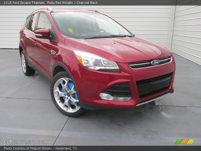Ruby Red Metallic / Charcoal Black 2016 Ford Escape Titanium