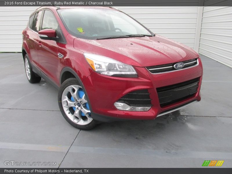 Ruby Red Metallic / Charcoal Black 2016 Ford Escape Titanium