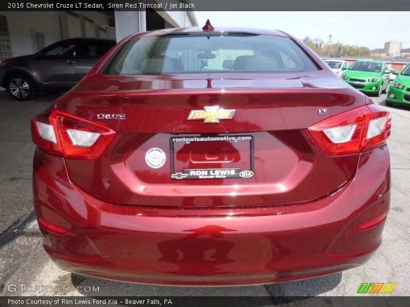 Siren Red Tintcoat / Jet Black 2016 Chevrolet Cruze LT Sedan