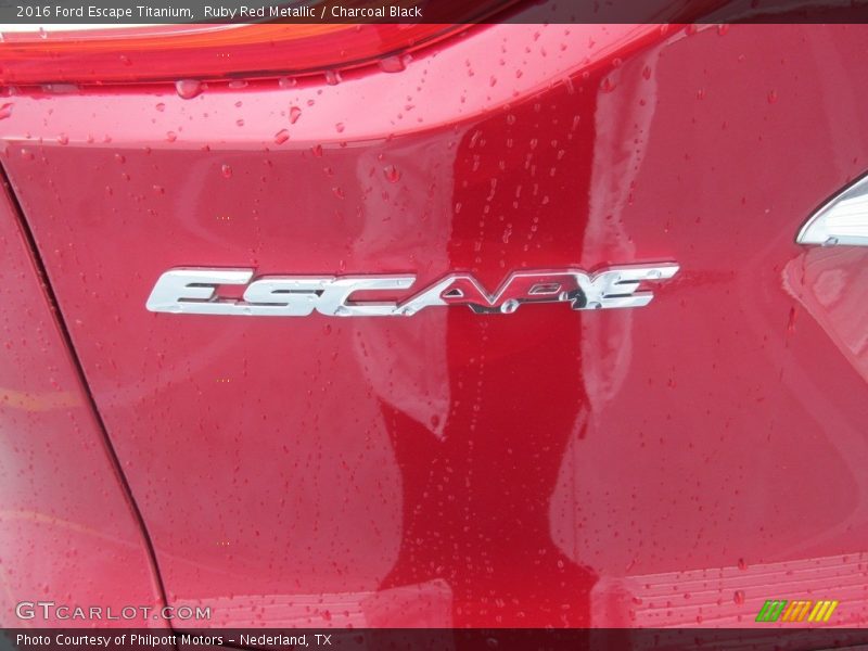 Ruby Red Metallic / Charcoal Black 2016 Ford Escape Titanium