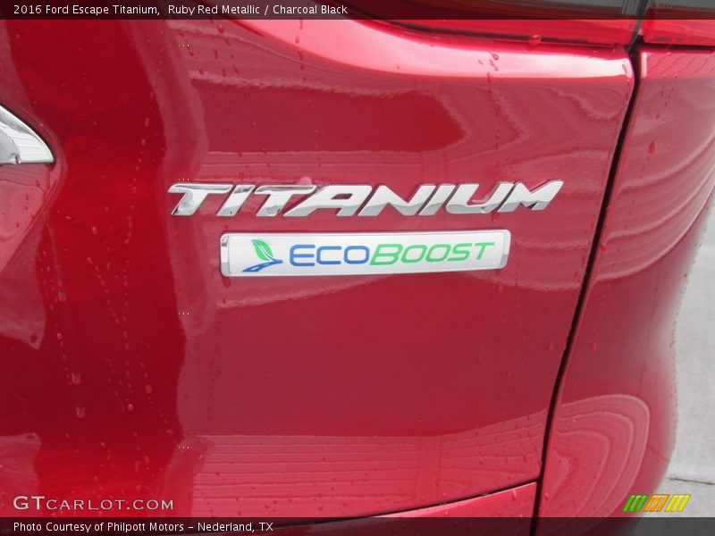 Ruby Red Metallic / Charcoal Black 2016 Ford Escape Titanium