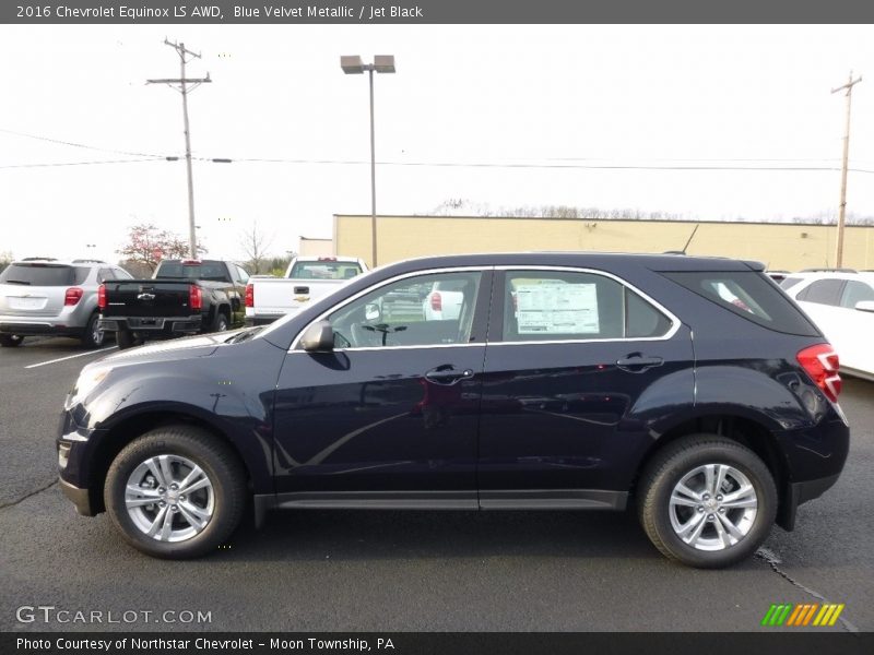 Blue Velvet Metallic / Jet Black 2016 Chevrolet Equinox LS AWD