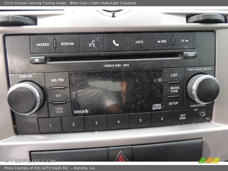White Gold / Dark Khaki/Light Graystone 2010 Chrysler Sebring Touring Sedan