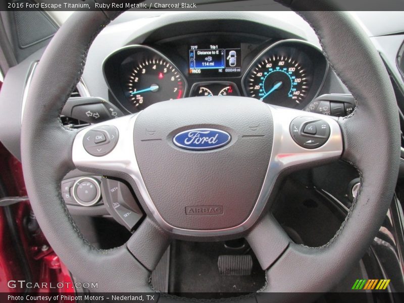 Ruby Red Metallic / Charcoal Black 2016 Ford Escape Titanium