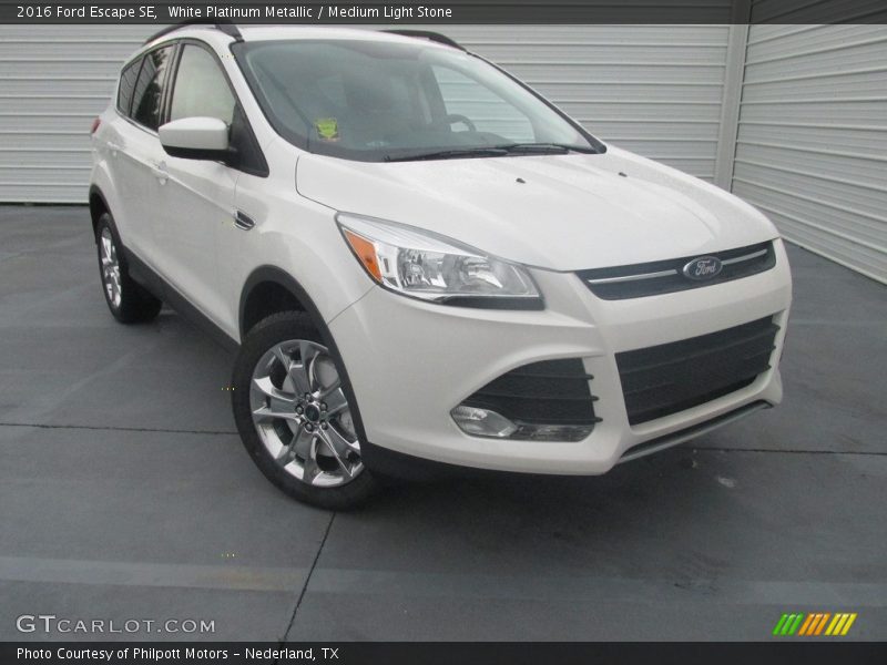 White Platinum Metallic / Medium Light Stone 2016 Ford Escape SE