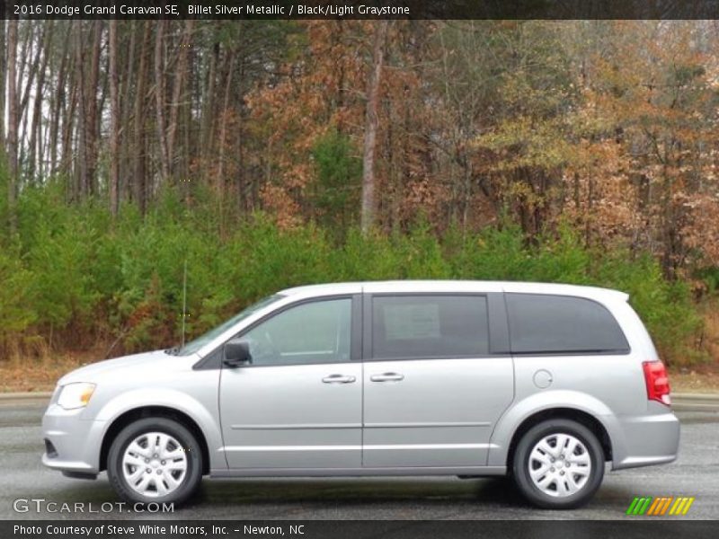 Billet Silver Metallic / Black/Light Graystone 2016 Dodge Grand Caravan SE