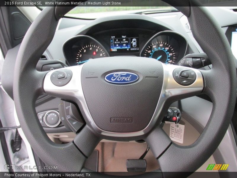 White Platinum Metallic / Medium Light Stone 2016 Ford Escape SE