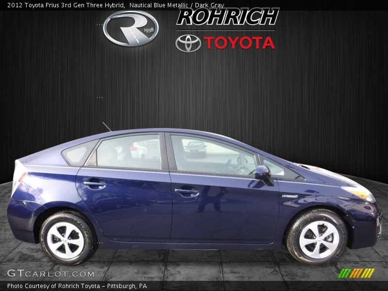 Nautical Blue Metallic / Dark Gray 2012 Toyota Prius 3rd Gen Three Hybrid