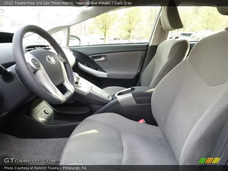Nautical Blue Metallic / Dark Gray 2012 Toyota Prius 3rd Gen Three Hybrid
