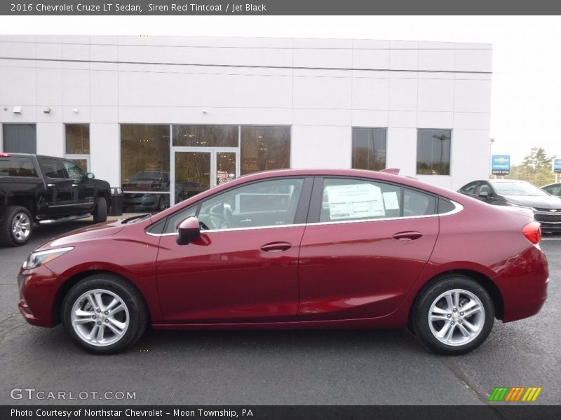 Siren Red Tintcoat / Jet Black 2016 Chevrolet Cruze LT Sedan