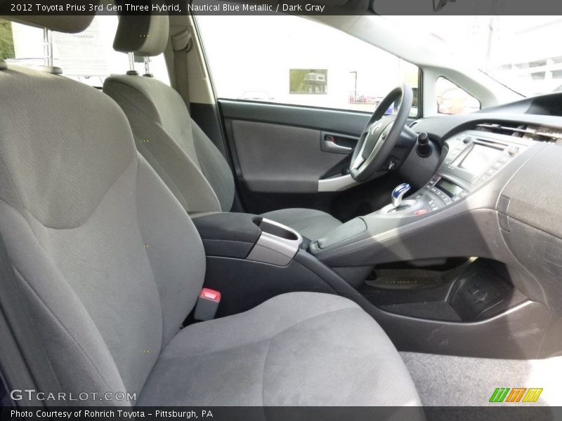 Nautical Blue Metallic / Dark Gray 2012 Toyota Prius 3rd Gen Three Hybrid