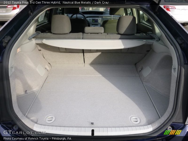 Nautical Blue Metallic / Dark Gray 2012 Toyota Prius 3rd Gen Three Hybrid