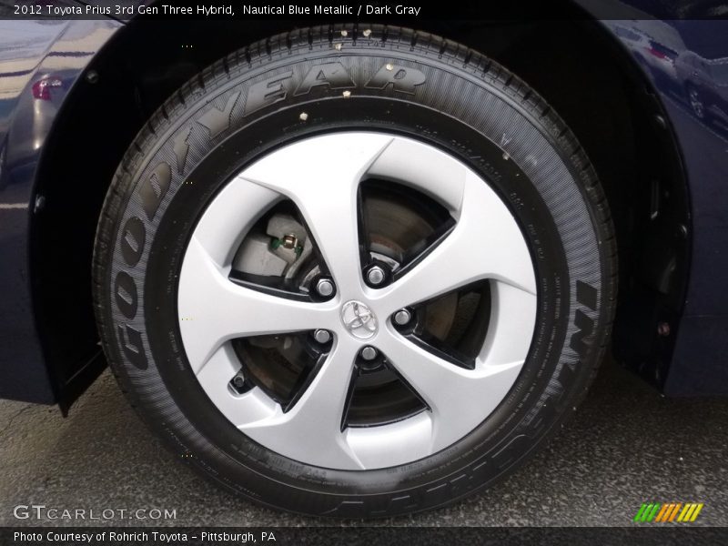 Nautical Blue Metallic / Dark Gray 2012 Toyota Prius 3rd Gen Three Hybrid